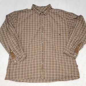 The North Face Men's Brown Plaid Button-Up Shirt